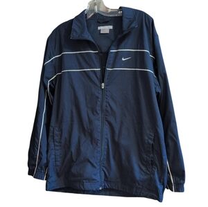 Nike Vintage Windbreaker Jacket Men’s M Blue Swoosh Full Zip Lined 90s